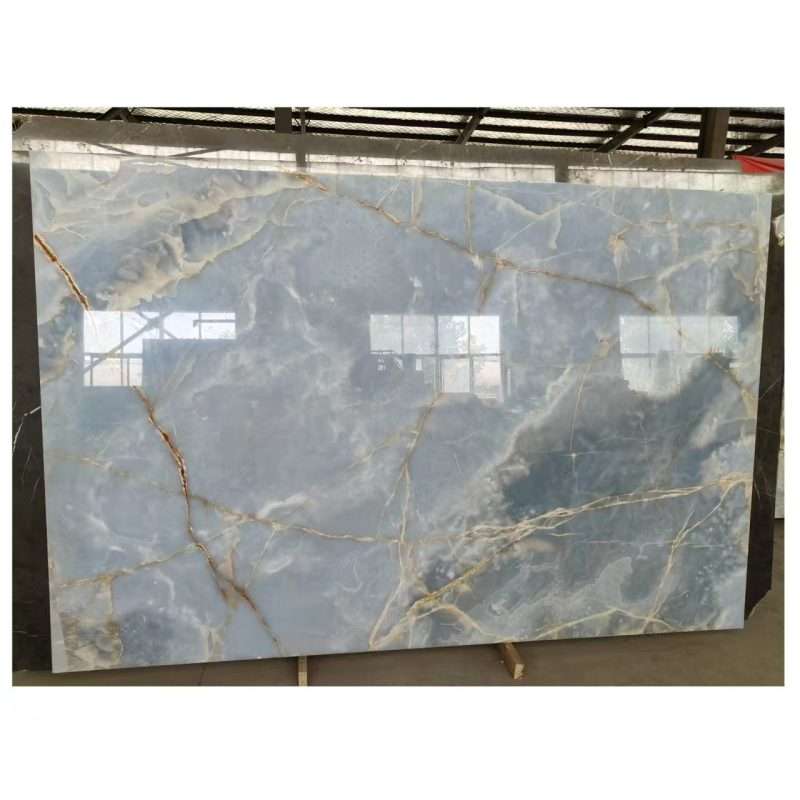 Afghan Blue Jade marble close-up